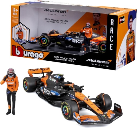 McLaren MCL38 F1 GP Japonii 2024 #4 Norris figurka BBurago 1:24 tor Suzuka