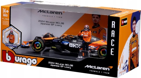 McLaren MCL38 F1 GP Japonii 2024 #4 Norris figurka BBurago 1:24 tor Suzuka