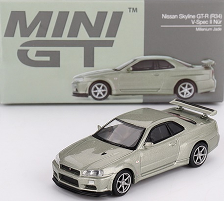NISSAN SKYLINE GT-R (R34) V-Spec II '02 Millenium Jade MGT01003 MiniGT 1:64