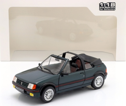 PEUGEOT 205 CTI 1986 cabrio model metal S1806204 Solido 1:18 ciemny zielony