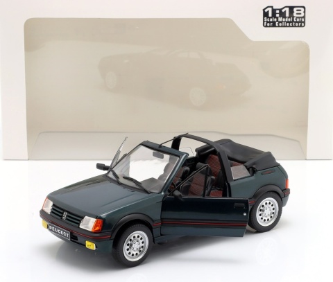 PEUGEOT 205 CTI 1986 cabrio model metal S1806204 Solido 1:18 ciemny zielony