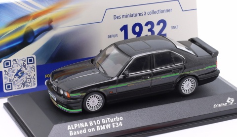 BMW ALPINA B10 Biturbo (E34) 1994 S4310406 Solido 1:43 czarny metalizowany