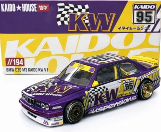 BMW M3 (E30) #95 KAIDO KW V1 KAIDO HOUSE KHMG194 MiniGT 1:64 fioletowy