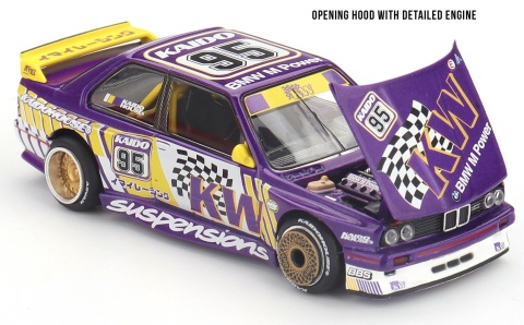 BMW M3 (E30) #95 KAIDO KW V1 KAIDO HOUSE KHMG194 MiniGT 1:64 fioletowy
