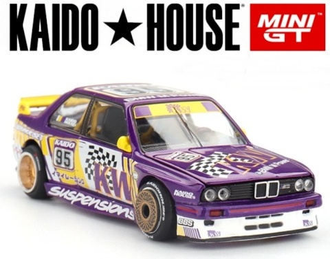 BMW M3 (E30) #95 KAIDO KW V1 KAIDO HOUSE KHMG194 MiniGT 1:64 fioletowy