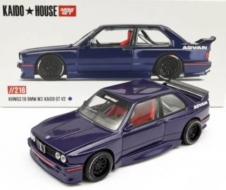 BMW M3 (E30) KAIDO GT V2 1989 KAIDO HOUSE KHMG216 MiniGT 1:64 granatowy