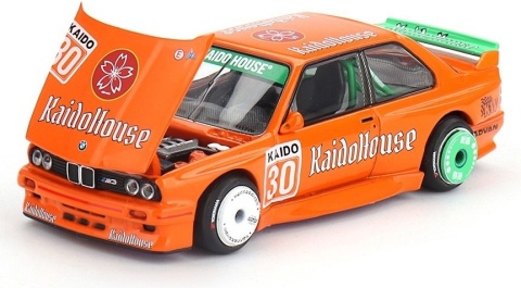 BMW M3 (E30) KAIDOHAUS V1 1989 KAIDO HOUSE KHMG177 MiniGT 1:64 pomarańczowy