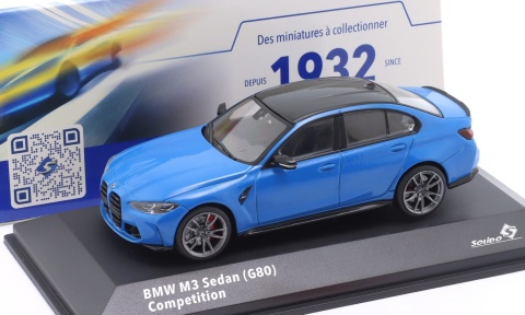 BMW M3 Sedan (G80) Competition 2023 Santorini blue S4315302 Solido 1:43