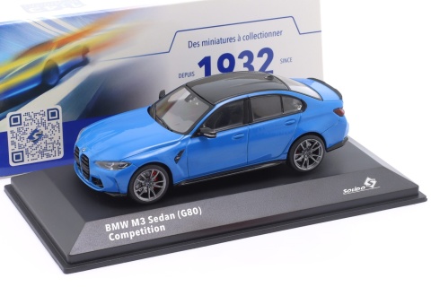 BMW M3 Sedan (G80) Competition 2023 Santorini blue S4315302 Solido 1:43