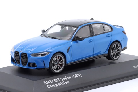 BMW M3 Sedan (G80) Competition 2023 Santorini blue S4315302 Solido 1:43