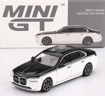 BMW i7 xDrive 60 2024 alpinweiss / schwarz MGT00959 MiniGT 1:64
