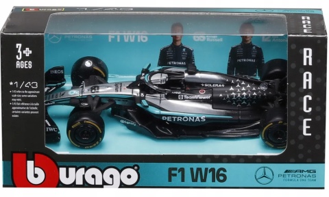 Bolid F1 Mercedes AMG Petronas W16 George Russell #63 BBurago model 1:43