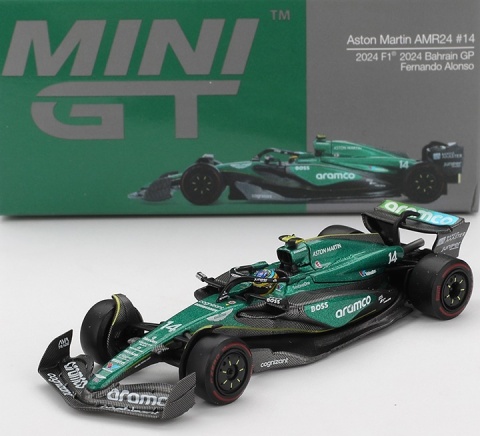 F1 ASTON MARTIN AMR24 #14 F. Alonso Bahrain GP 2024 MGT00999 MiniGT 1:64