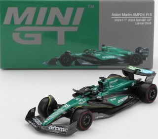 F1 ASTON MARTIN AMR24 #18 Lance Stroll Bahrain GP 2024 MGT01001 MiniGT 1:64