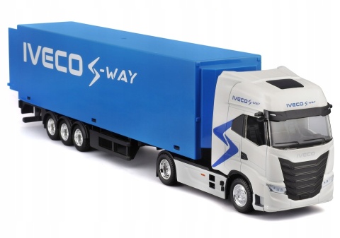 IVECO S-WAY ciągnik siodłowy zestaw naczepa kontener Bburago 1:43