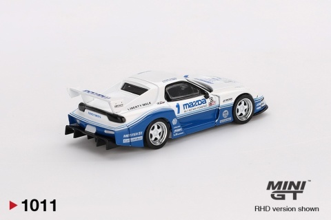 MAZDA RX-7 LB-Super Silhouette IMSA MGT01011 MiniGT 1:64 biały z niebieskim