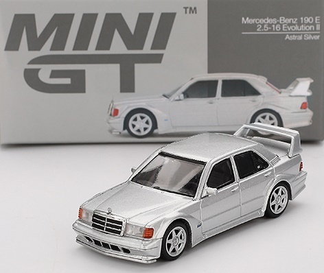 MERCEDES-BENZ 190E 2,5-16 EVO 2 (W201) 1989 MGT00852 MiniGT 1:64 srebrny