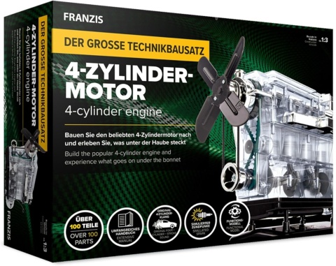 MODEL silnika 4 cylindrowego do złożenia FRANZIS ZBUDUJ swój silnik R4 1:3
