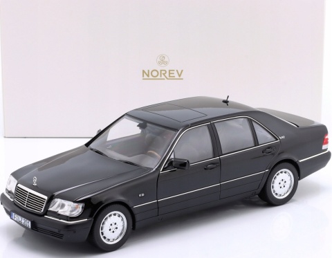 Mercedes-Benz S600 W140 S-Class 1997 model 183045 Norev 1:18 obsidian black