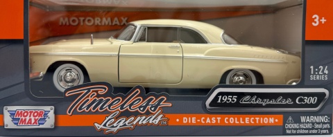 Chrysler C300 1955 model 1:24 Motormax 73302 beżowy