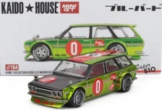DATSUN KAIDO 510 Wagon OG 1969 flo yellow KAIDO HOUSE KHMG164 MiniGT 1:64