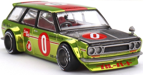 DATSUN KAIDO 510 Wagon OG 1969 flo yellow KAIDO HOUSE KHMG164 MiniGT 1:64