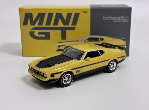 FORD Mustang Mach I 1971 model MGT01139 MiniGT 1:64 LHD żółty