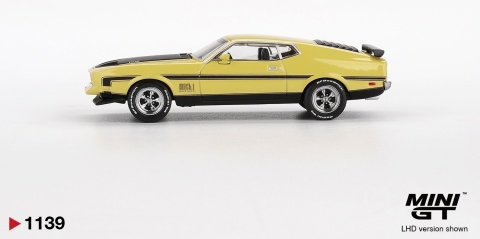 FORD Mustang Mach I 1971 model MGT01139 MiniGT 1:64 LHD żółty