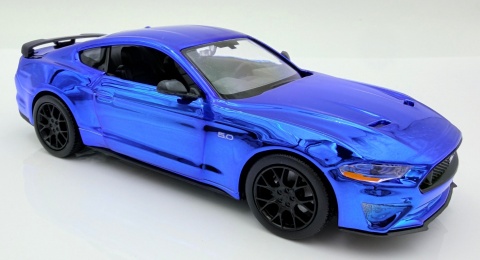 Ford MUSTANG GT 2018 model 1:24 Motormax 79083 custom WRAP niebieski chrom