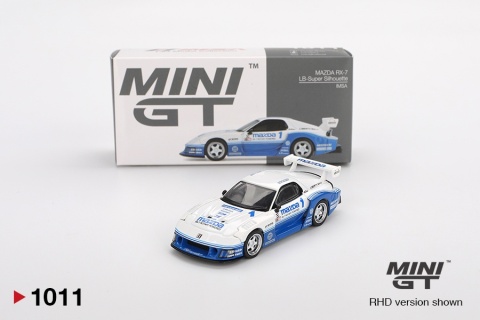MAZDA RX-7 LB-Super Silhouette IMSA MGT01011 MiniGT 1:64 biały / niebieski