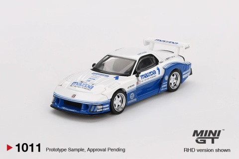 MAZDA RX-7 LB-Super Silhouette IMSA MGT01011 MiniGT 1:64 biały / niebieski