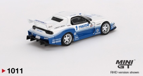 MAZDA RX-7 LB-Super Silhouette IMSA MGT01011 MiniGT 1:64 biały / niebieski