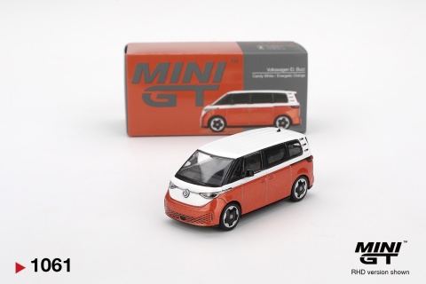 VOLKSWAGEN ID.Buzz Candy White / Energetic Orange MGT01061 MiniGT 1:64