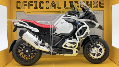BMW R 1250 GS Adventure motocykl model 1:12 MSZ 68707 srebrny