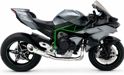 Kawasaki Ninja H2R motocykl model 1:12 LED dźwięk Huayi M12-1 grafitowy