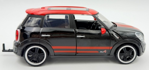 MINI Cooper S Countryman z przyczepką kempingową model 1:24 Motormax 79762