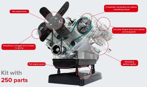MODEL legendarnego silnika V8 - WŁASNY SILNIK V8 do złożenia FRANZIS