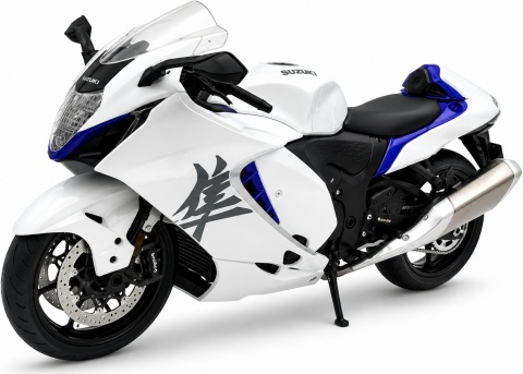 Suzuki Hayabusa GSX 1300R 2024 DUŻY model LED 1:9 Huayi M9-9A biały