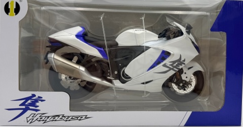 Suzuki Hayabusa GSX 1300R 2024 DUŻY model LED 1:9 Huayi M9-9A biały