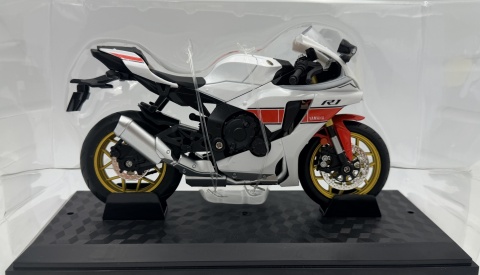 Yamaha R1 motocykl model 1:12 LED dźwięk Huayi M12-22 biały