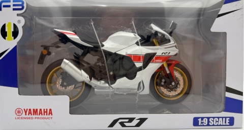 Yamaha YZF-R1 motocykl DUŻY model 1:9 Huayi M9-13A biały