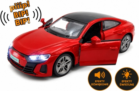 Audi RS e-tron GT z napędem światło dźwięk METAL 1:36 MSZ 68721 czerwony