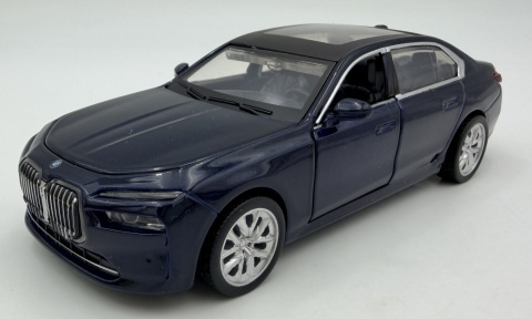 BMW i7 z napędem światło dźwięk model METAL 1:32 MSZ 68730 granatowy