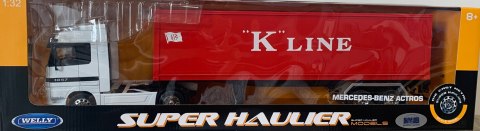 MERCEDES Actros ciągnik z naczepą TIR WELLY 1:32 MERCEDES Actros ciągnik z naczepą TIR WELLY 1:32