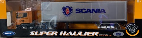 SCANIA R470 ciągnik z naczepą TIR model WELLY 1:32 SCANIA R470 ciągnik z naczepą TIR model WELLY 1:32