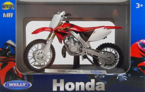 HONDA CR 250R motocykl model 1:18 Welly metalowy HONDA CR 250R motocykl model 1:18 Welly metalowy