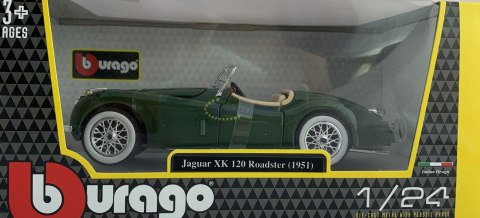 JAGUAR XK 120 roadster 1951 green Bburago 22018 JAGUAR XK 120 roadster 1951 green Bburago 22018