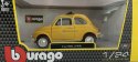 Fiat 500 L 1968 yellow 1:24 metalowy Bburago 22099