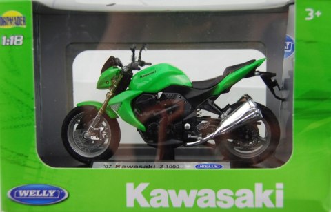 KAWASAKI Z 1000 2007 model motocykl 1:18 Welly KAWASAKI Z 1000 2007 model motocykl 1:18 Welly