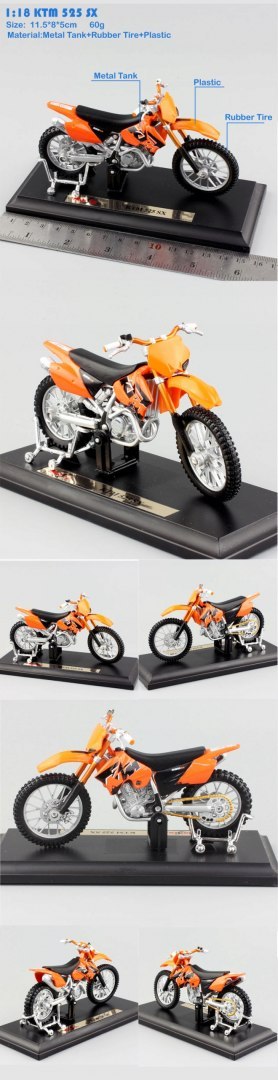 KTM 525 SX na podstawce model 1:18 Maisto KTM 525 SX na podstawce model 1:18 Maisto